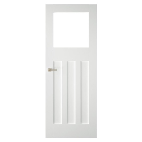 1930s White Primed 3 Panel Glazed - Image 3