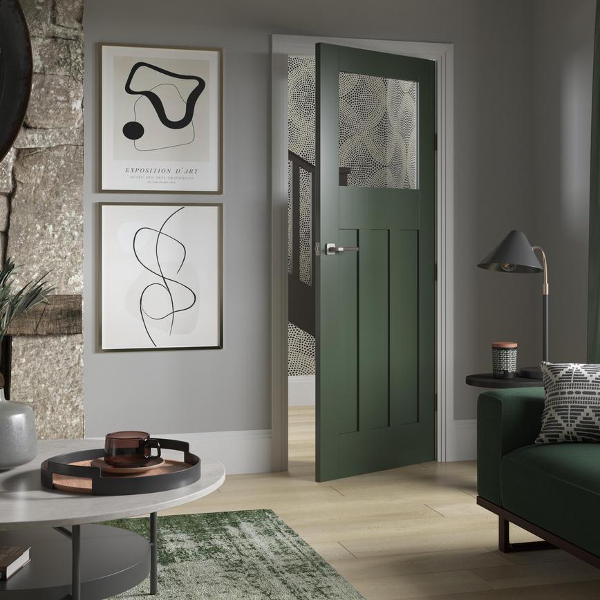 1930s White Primed 3 Panel Glazed